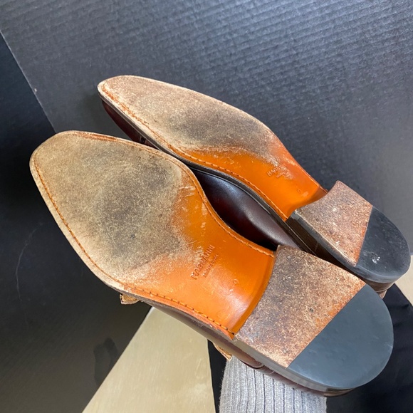 Magnanni Size 9 Silvio Red Brown Leather Double Monk Strap With Travel Bag - Picture 12 of 12